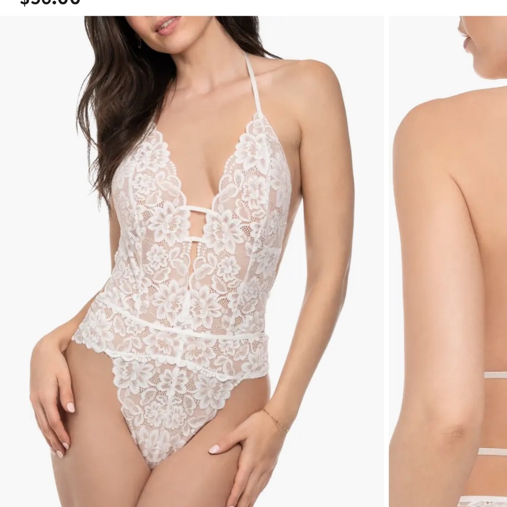 Elegant Lace Halter Bodysuit